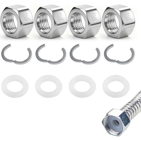 Raccord 3/4" pour Tuyau Ondulé DN20, Kit de Raccordement en Acier Inoxydable, pour Installation Solaire et Sanitaire (1/5)