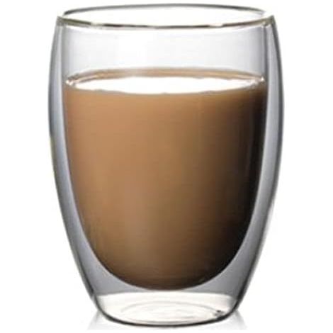 Lot de 6 tasses en verre à double paroi, tasses à café en verre transparent, verres à whisky pour femmes et hommes (450 ml) (1/5)