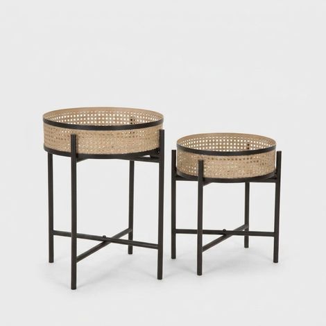 Ferretti FUJI Set aus schwarzen Couchtischen im zeitgenössischen Design (1/5)