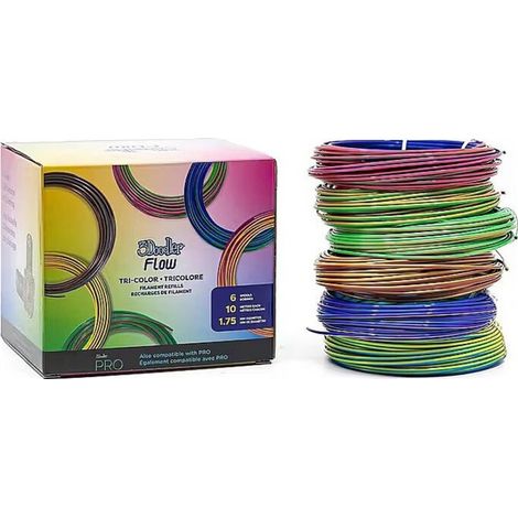 3Doodler FLOW-TRIFILLS Kit de recambio de filamento PLA 260 g 7 colores para bolígrafo 3D Flow