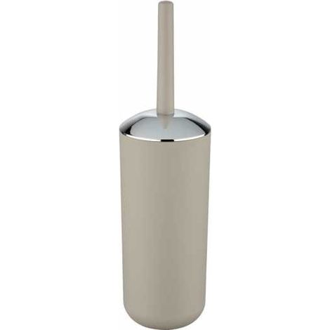 WENKO Spazzola WC Brasil, spazzola WC nera, Plastico PET infrangibile, Ø 10x37 cm, color tortora
