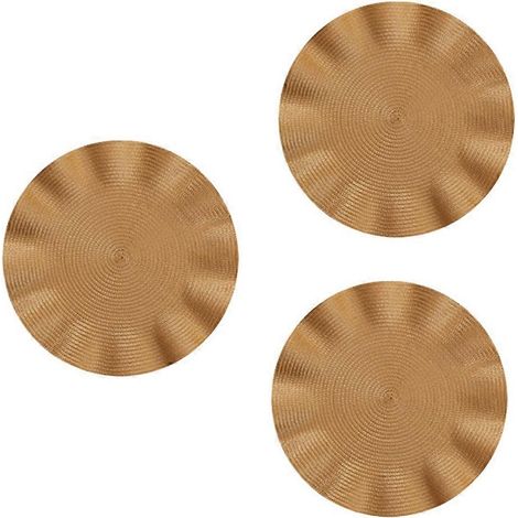 Set de table rond ondulé, dessous de plat rond anti-brûlure, set de table isolant style western, dessous de plat de cuisine, doré (1/5)