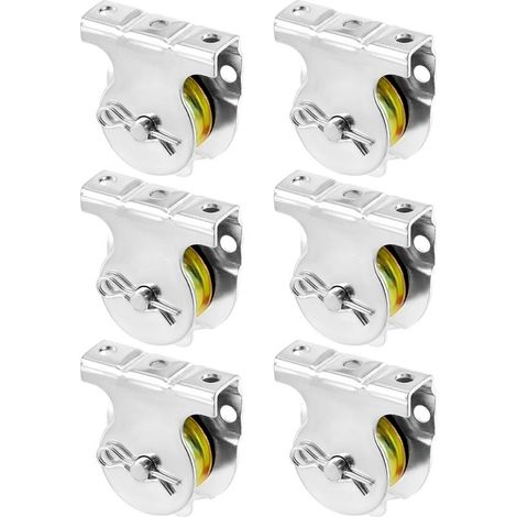 Set mit 6 Wandrollen, 3,8 cm Durchmesser, zur Deckenmontage, einzelne V-Nutrolle, Befestigungsmaterial für 9,5 mm Draht oder Seil, 190,5 kg Tragkraft (1/5)