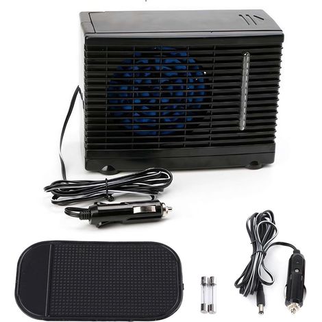 Climatiseur Voiture Refroidisseur avec Vitesses Réglables, 12V Mini Refroidisseur d'air Evaporatif Ventilateur De Refroidissement pour Maison Bureau (1/5)