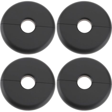 Set mit 4 Heizkörperrohrabdeckungen, 16 mm dick, 70 mm Durchmesser, zur Verkleidung von Heizkörperwandrohren, schwarz (1/5)