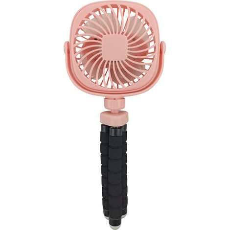 Mini Ventilateur Portable Rechargeable avec Trépied Flexible et Rotation 360°,Rose-1200mAh (1/5)