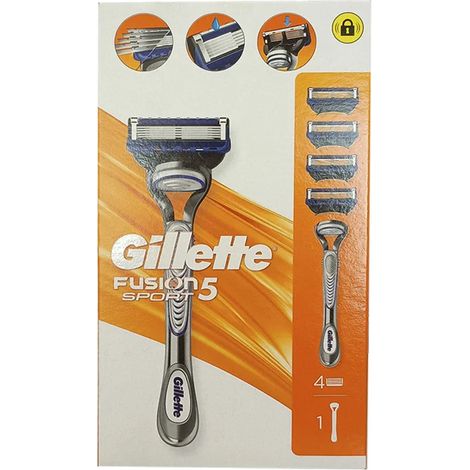Gillette Fusion 5 Sport Rasierer für Männer + 4 Rasierklingen Rasierer inkl. Ersatzklingen (1/4)