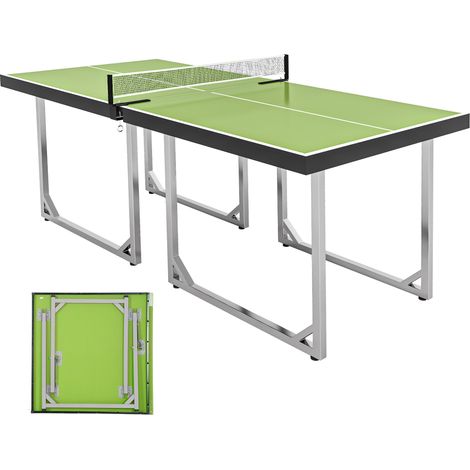 Table de ping-pong pliante avec filet et cadre en acier, facile à transporter pour une utilisation en intérieur, 182 x 91 x 76 cm (1/5)