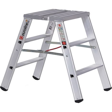 Euroline Premium 30581 Stufenstehleiter breit 2x3 Stufen (1/4)