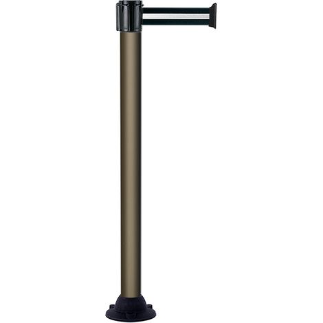 Poteau Alu Bronze à sangle Noir/Argent 5m x 50mm sur socle fixe - 2052108 (1/3)