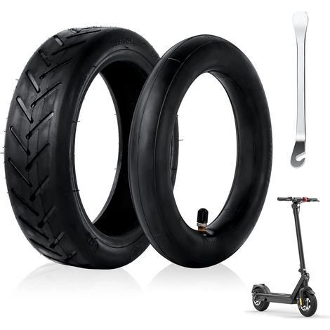 1/2 Chambre à Air et Pneu Extérieur pour Trottinette Électrique Xiaomi M365/Pro/Pro2/1S/Essential et Wispeed T855 /T850, Pneus en Caoutchouc Durable de Rechange avec 1x Pied de Biche en Métal