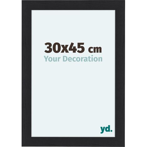 yd. - Cadre photo 30x45 - Noir Grain de Bois - MDF - Como (1/5)