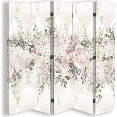 Paravento bilaterale, Fiori pastello - 180x170 (1/5)