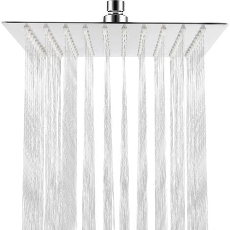 Pommeau de douche à effet pluie carré, pommeau de douche à jet supérieur de 8 pouces, pommeau de douche de salle de bain ultra fin et puissant à haute pression en acier inoxydable 304 (1/5)