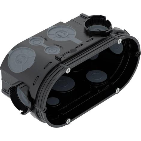 OBO Bettermann Caja de conexión para aparatos empotrada doble, hermética 2x Ø61xH67mm polipropileno / termoplásti..., 2003723