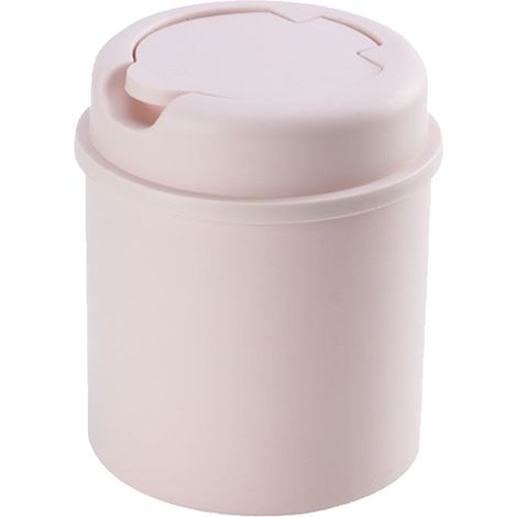 Poubelle De Bureau - Poubelle Mini En Plastique Avec Couvercle À Vis - Pour Bureau Mini / Salle De Bain / Cuisine / Voiture - 1 Pièce (1/5)