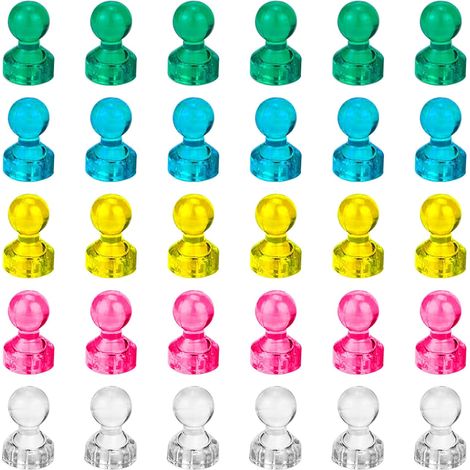 CCYKXA30 Pcs Aimants Frigo Aimants Tableau Magnétique Aimant Puissant Magnet 5Couleurs pour Réfrigérateur Plaque Magnétique Porte Tableau Noir Carte Tableau (1/5)