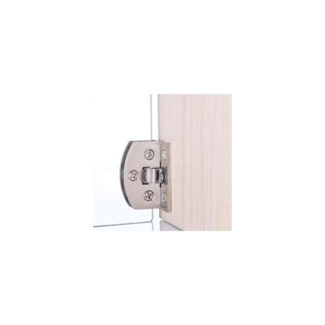 1 paio di cerniere per ante in vetro per vetrine, cantinette per vini, cerniere a clip, ricambi, adatte per vetro di spessore 8-9 mm, argento - Crezuo