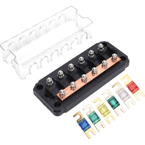 Panneau de fusibles pour Circuits, 6 voies, MEGA AMG 30A 50A 60A 80A 100A 125A, fixation de boulons pour bateau