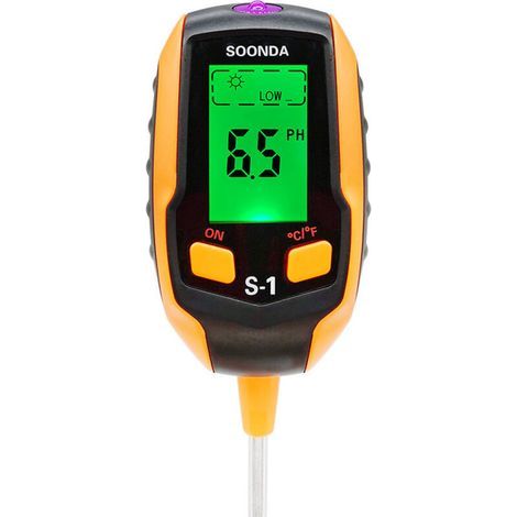 Memkey – PH-mètre numérique 4 en 1 – Mesure pH, humidité, lumière et température – Sonde 20,5 cm pour intérieur et extérieur - SOL 4 EN (1/5)