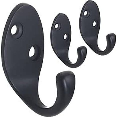 Appendiabiti moderno nero da parete con 3 ganci (1/4)