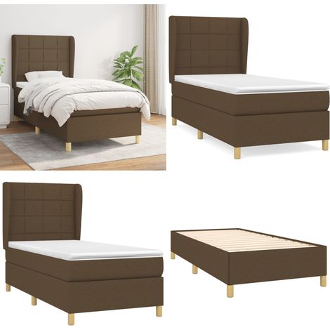 Boxspringbett mit Matratze Dunkelbraun 100x200 cm Stoff - Boxspringbett - Doppelbett - Lattenrost - Bettrahmen - Massivholzbette - Home & Living (1/5)