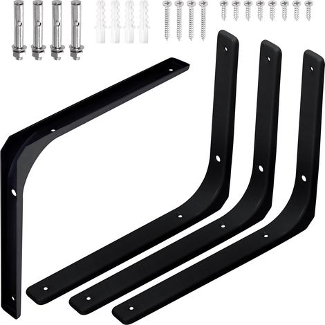 ensemble de 4 pièces 12 "L x 10" support mural en métal, support flottant robuste, kit de support en l pour joints décoratifs, contient des vis 20 / 40mm, des ancrages (1/5)