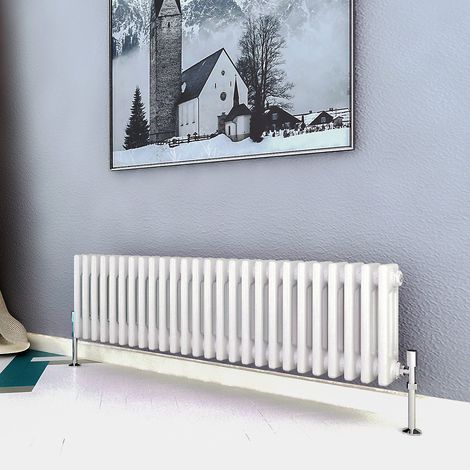 Biubiubath Traditional Cast Iron Radiator 300x1190mm 3 Column White