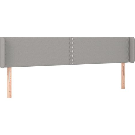 Testiera letto accessorio camera da letto mobili LED 203 x 16 x 78/88 cm tessuto grigio chiaro TDL0201295
