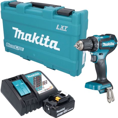 Trapano avvitatore a batteria Makita DDF 485 RT1K 18 V 50 Nm brushless + 1 batteria da 5,0 Ah + caricabatterie + valigetta (1/5)