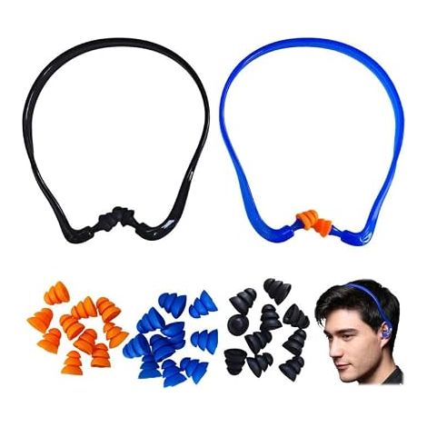 Set Protections Auditives à Arceau, Bouchons d’Oreilles Ajustables pour Dormir et Travailler, Protection Auditive Anti Bruit à Utilisation Confortable, Comprend 15 Paires de Têtes Remplaçables (1/5)