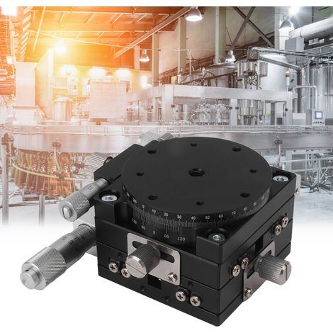Posicionamiento lineal manual, XY-R de 3 ejes, micrómetro ajustable, plataforma de precisión con rodamiento, platina deslizante de aluminio, 658 g, capacidad de carga útil de 3 kg. (1/5)