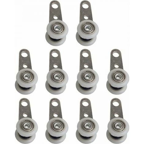 Lot De 10 Roulettes Pour Baies Vitrées Ou Portes Coulissantes - En Métal Et En Plastique - 4 X 1,9 Cm (1/5)
