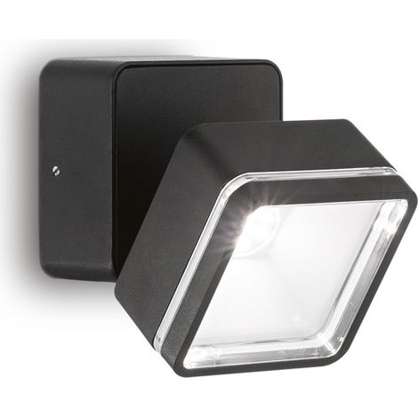 Applique Moderna Square Omega Metallo Nero Led 7W 4000K Luce Naturale (1/2)