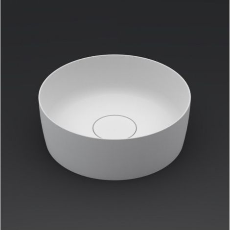 Vasque à poser blanc mat THIN ROUND RIHO 42x42 cm solid surface (1/5)