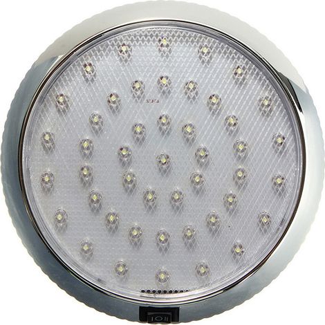 Plafonnier LED, 12V Car Dome Lampe de toit intérieure pour camping car caravane RV remorque camion véhicule bateau avec 46 lumières LED, blanc