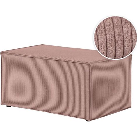 CLARISSE - Pouf en velours côtelé - Vieux rose