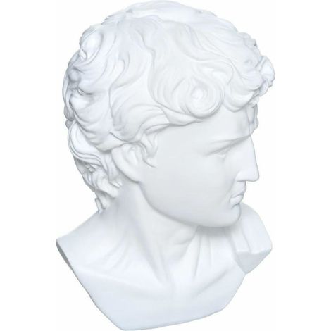 Decorazione classica a forma di testa di David bianca in plastica (1/5)