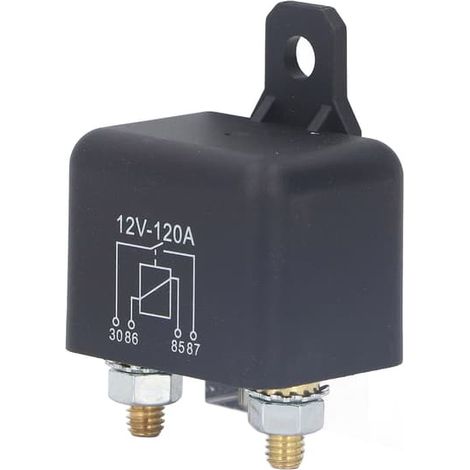 Relais de démarreur automobile haute puissance 4 broches 12 V 120 A, contacts en laiton, normalement ouvert (1/5)