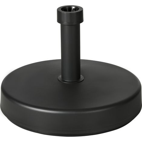 Base per Ombrellone da Giardino in Plastica PP max 18kg di Peso, Ø45x33 cm, Nero