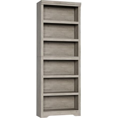 Bibliothèque Style Ferme 6 Niveaux 75" Étagères Réglables Gris Carlo W800 (1/5)