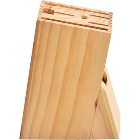 Support à Couteaux Cuisine en Bois Naturel, Porte-ustensiles Multifonctionnel, Bloc de Rangement Compact pour Couteaux et Accessoires, Cuisine Professionnelle et Domestique (1/5)