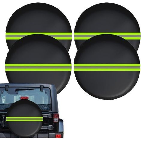 4pcs Housses De Pneus De Voiture ,Protecteur Anti-Vent Impermeable Poussiere Reflet,Protector Anti-Poussière Étanche Réfléchissant pour Extérieur,Voyage Garage Remorque Camping Parking Maison Caravan