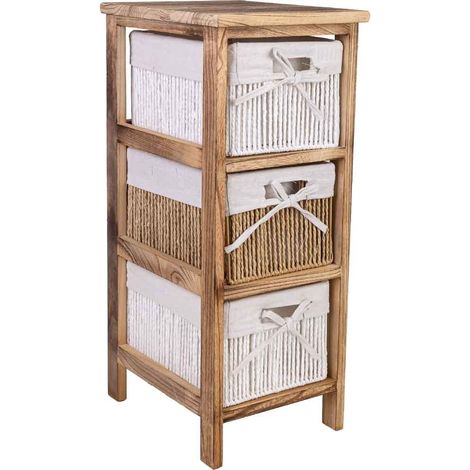 Cajonera de madera marrón 26x32x63 cm (1/5)