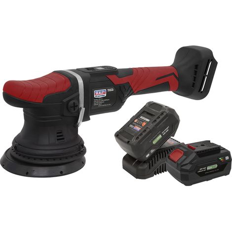 Sealey Premier SV20 Series 125mm Cordless Orbital Polisher Kit 20V 4Ah - 2 Batteries CP20VOPKIT2