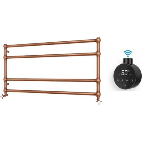 Sèche-serviettes électrique - Avec thermostat connecté - WAME - 100 x 53 cm - Cuivre Brossé - 500W