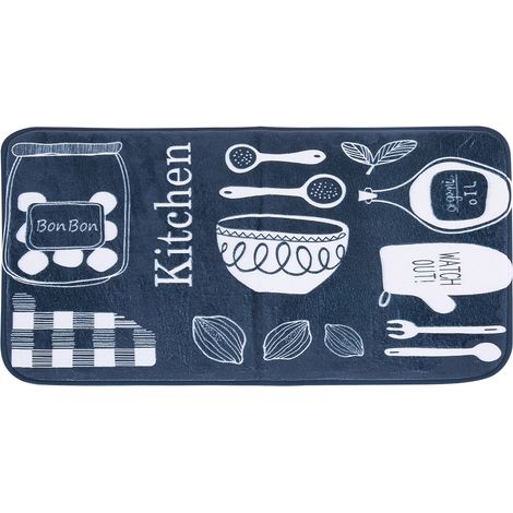 Tapis De Sol Antidérapant En Polyester Absorbant Pour Salle De Bain Et Cuisine 80x50cm (1/5)