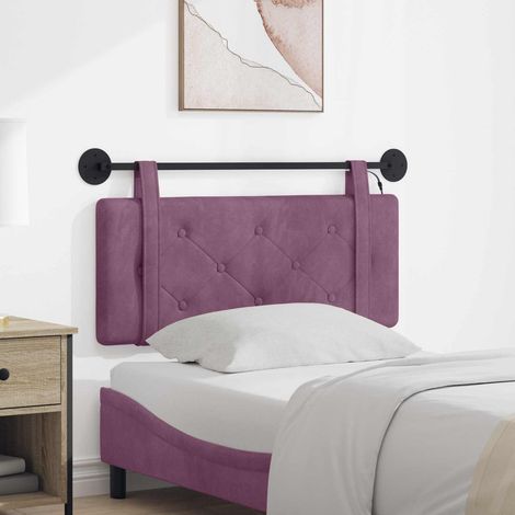 vidaXL Cabecero colgante Con luz LED Morado Terciopelo (1/5)