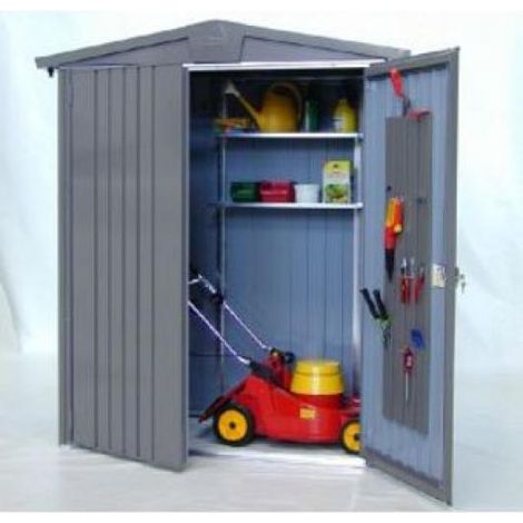CASETA COBERTIZO METALICA BIOHORT EUROPA 4A COLOR GRIS CUARZO METALIZADO (1/3)