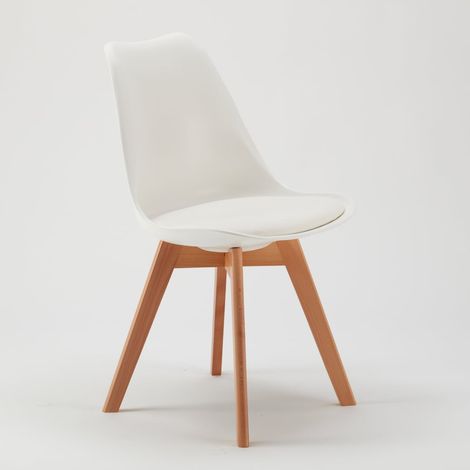 silla con cojín de diseño nórdico nordica Goblet para bar y cocina - Blanco